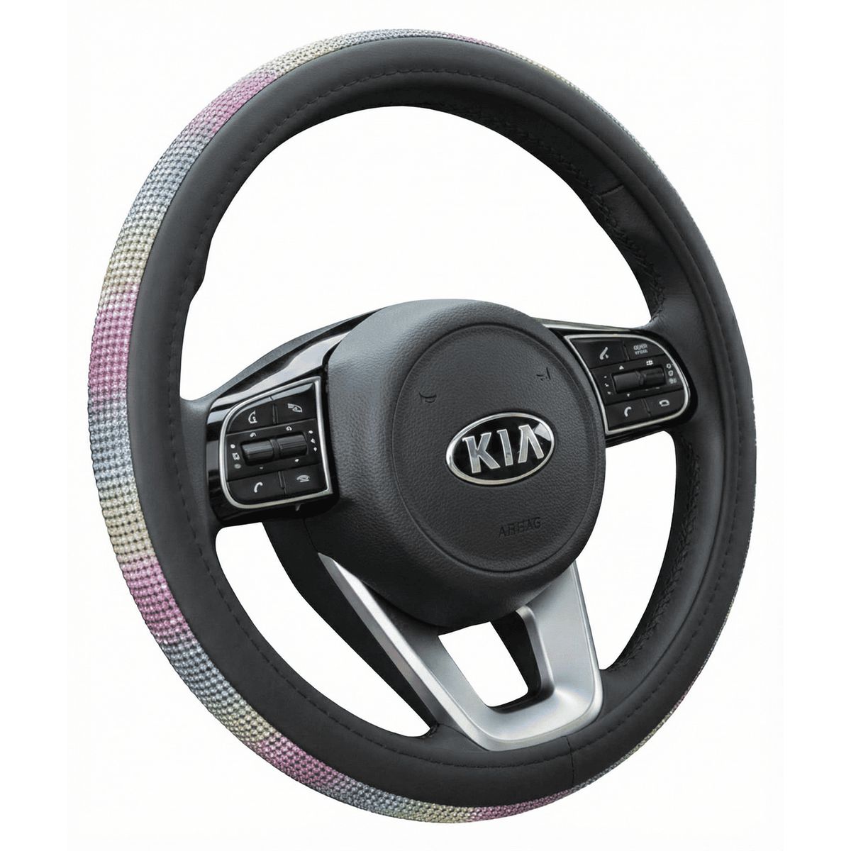 JET - Forro De Timón Bling Bling Multicolor Universal Para Auto Y Camioneta