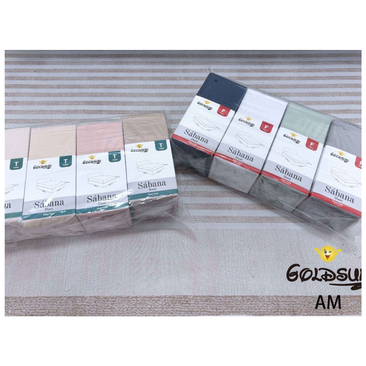 GOLDSUN - PACK DE 4 SÁBANAS GOLDSUN CON ELÁSTICO EN COLOR ENTERO