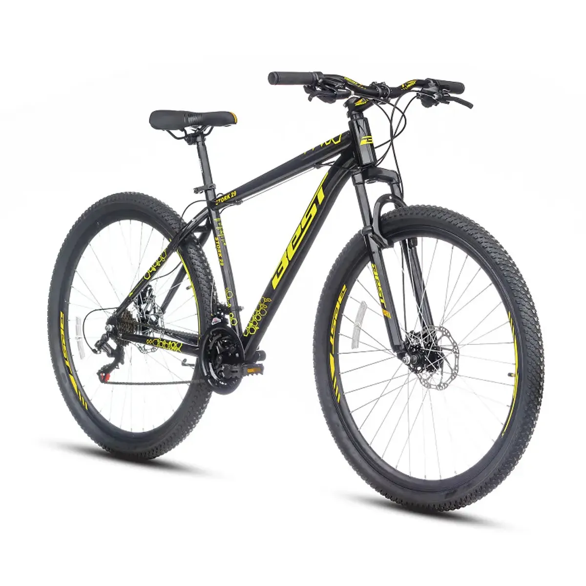 BEST - Bicicleta Best Stork Aro 29 Aluminio 21V negro / amarillo
