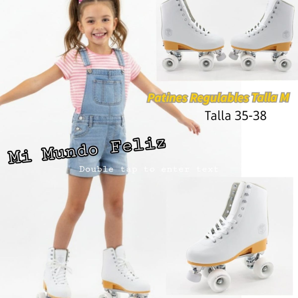 GENERICO - Patines para Niños Niñas Regulables Premiun White