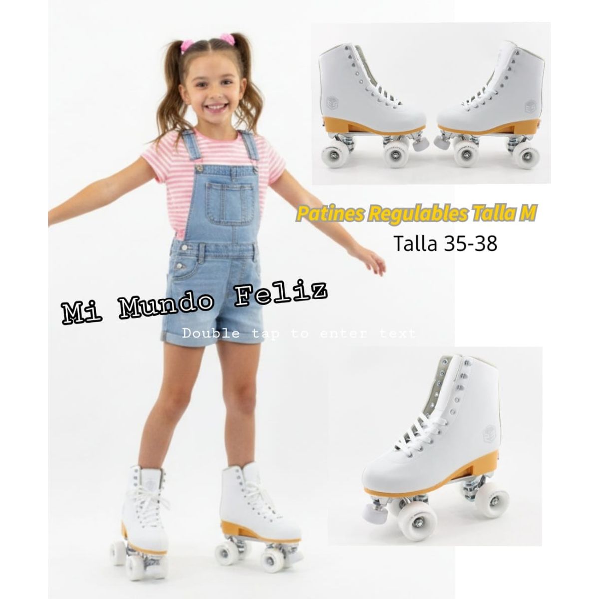 GENERICO - Patines para Niños Niñas Regulables Premiun White