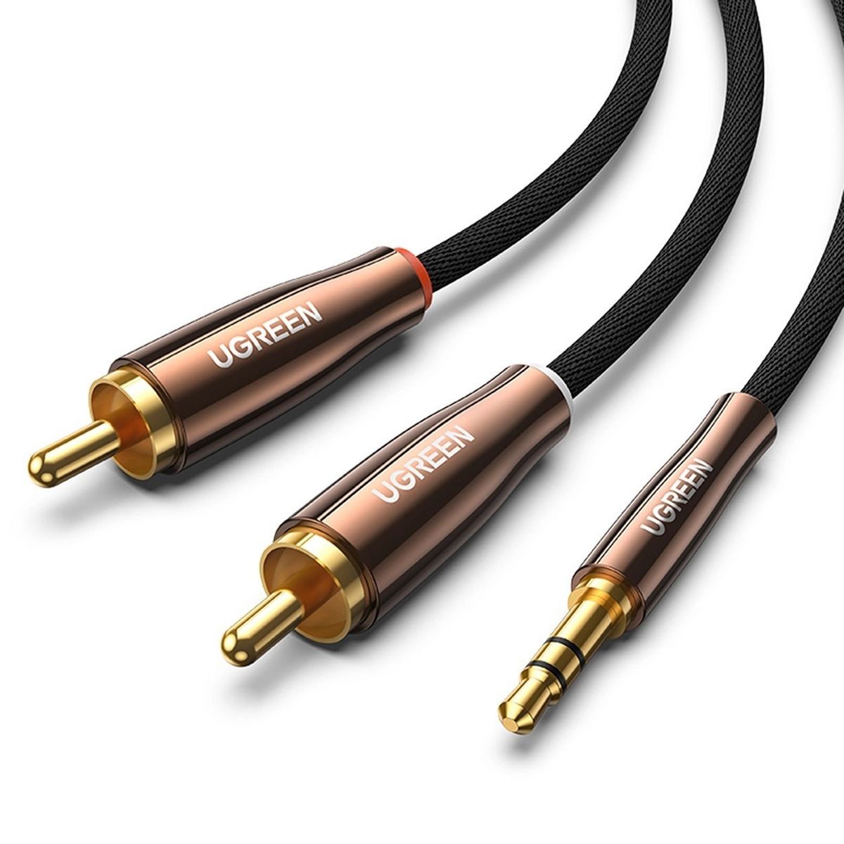 UGREEN - Cable de Audio 3.5mm Mini Jack (male) a 2RCA (male) 2m Cobre Adaptador Ugreen AV170 - 80847