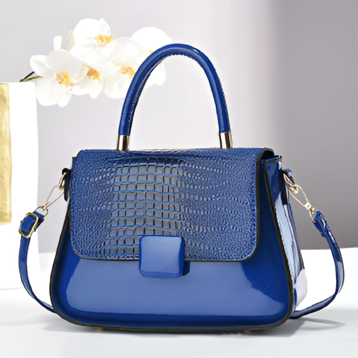 GENERICO - Cartera Croc Azul Elegance
