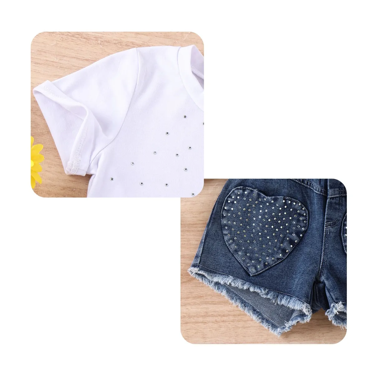 GENERICO - Conjunto Corazón Denim Glow - Hecho para brillar