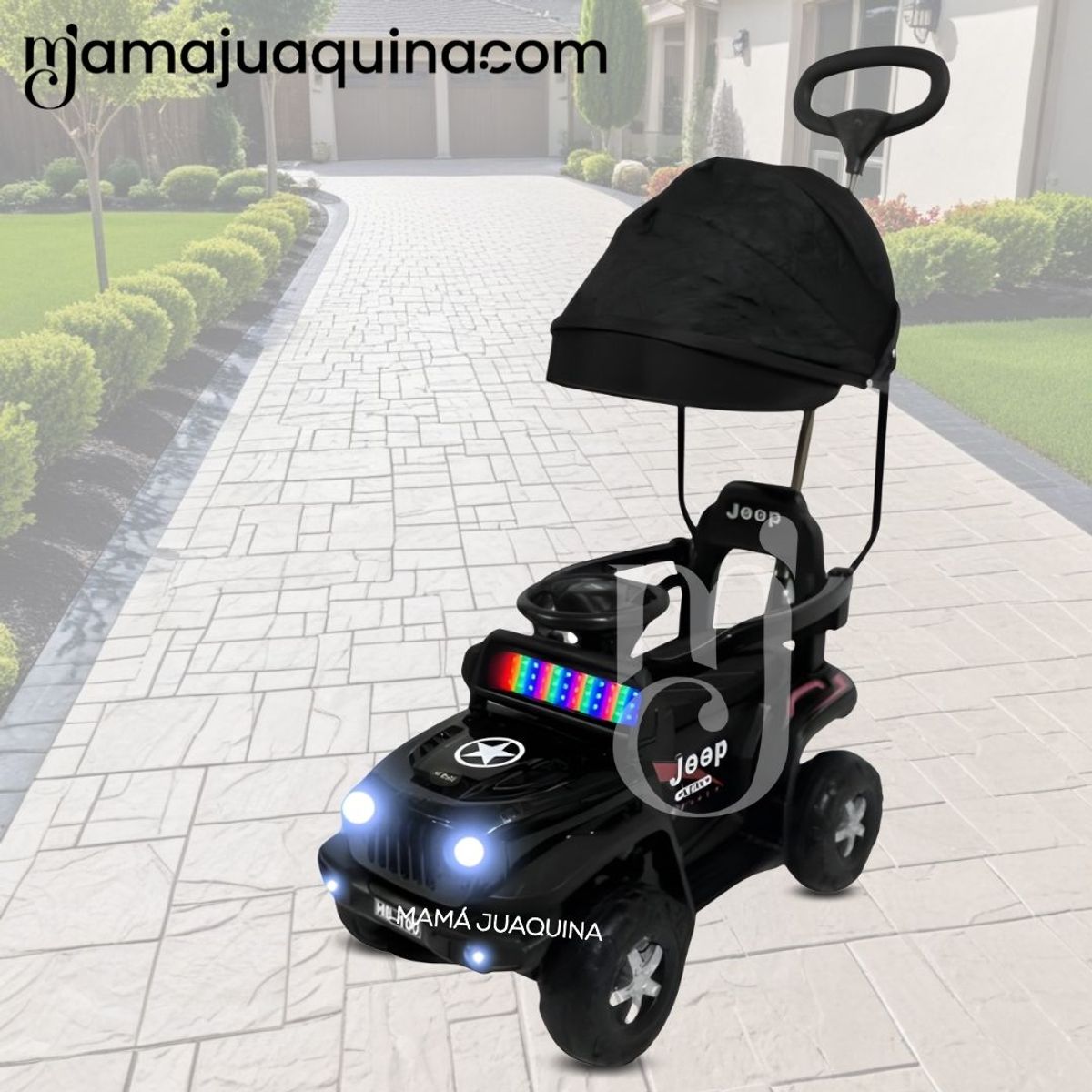 BABY - Correpasillo Guiador a Batería «BUGGIE JEEPY» Black
