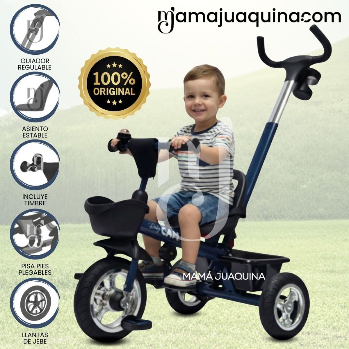 Baby - Triciclo Guiador 2 en 1  «BOOTH» Edición Limitada Blue