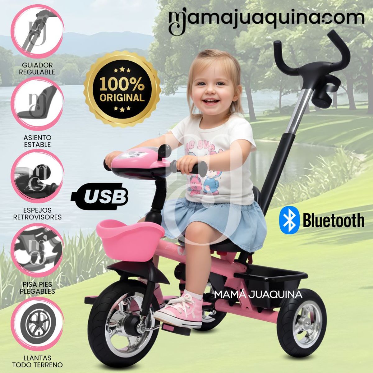 Baby - Triciclo Guiador Todo Terreno «SAIBOT» Edición Limitada Pink