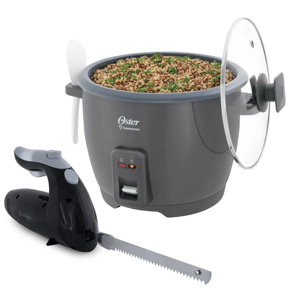 OSTER - Olla Arrocera de 1.8 Lts Oster  CKSTRCB10DFSKE + Cuchillo Electrico Imaco