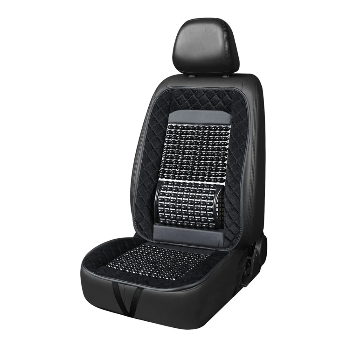 GENERICO - Respaldar De Asiento Bolita Riñonera Aterciopelado Cuero Pu