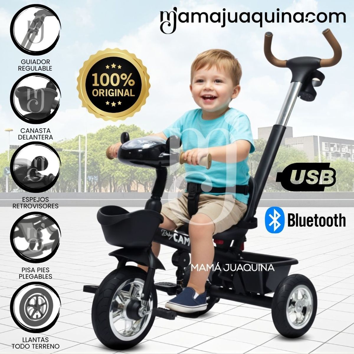 BABY - Triciclo Guiador Todo Terreno «ALLROAD» Edición Limitada Black