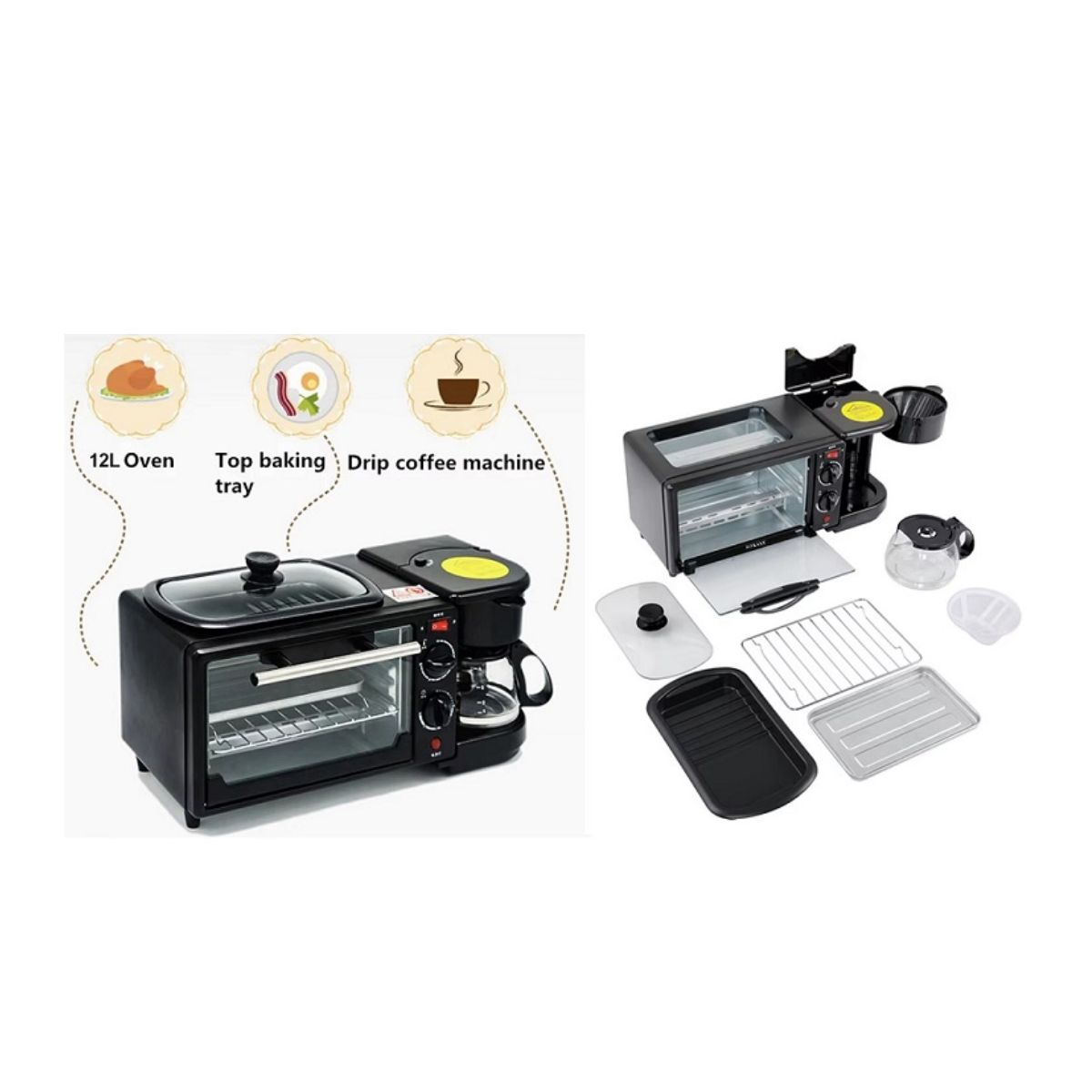 GENERICO - Horno 3 en 1 Desayunero Multifunción