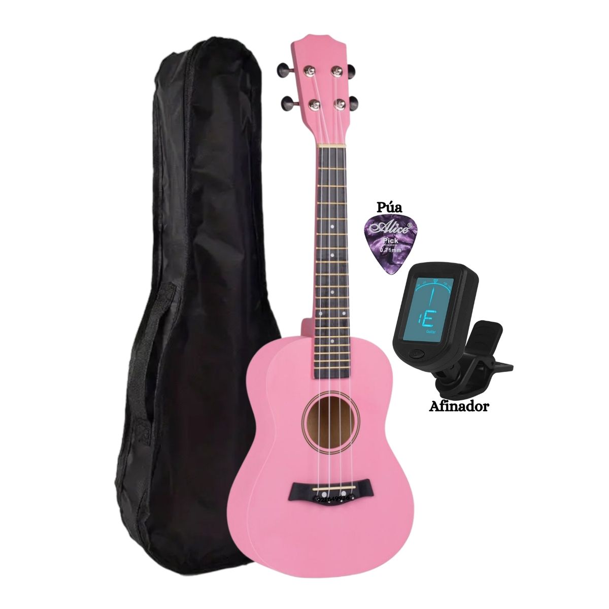 GENERICO - UKELELE CONCIERTO Color Rosado Incluido Afinador&Funda&Púa