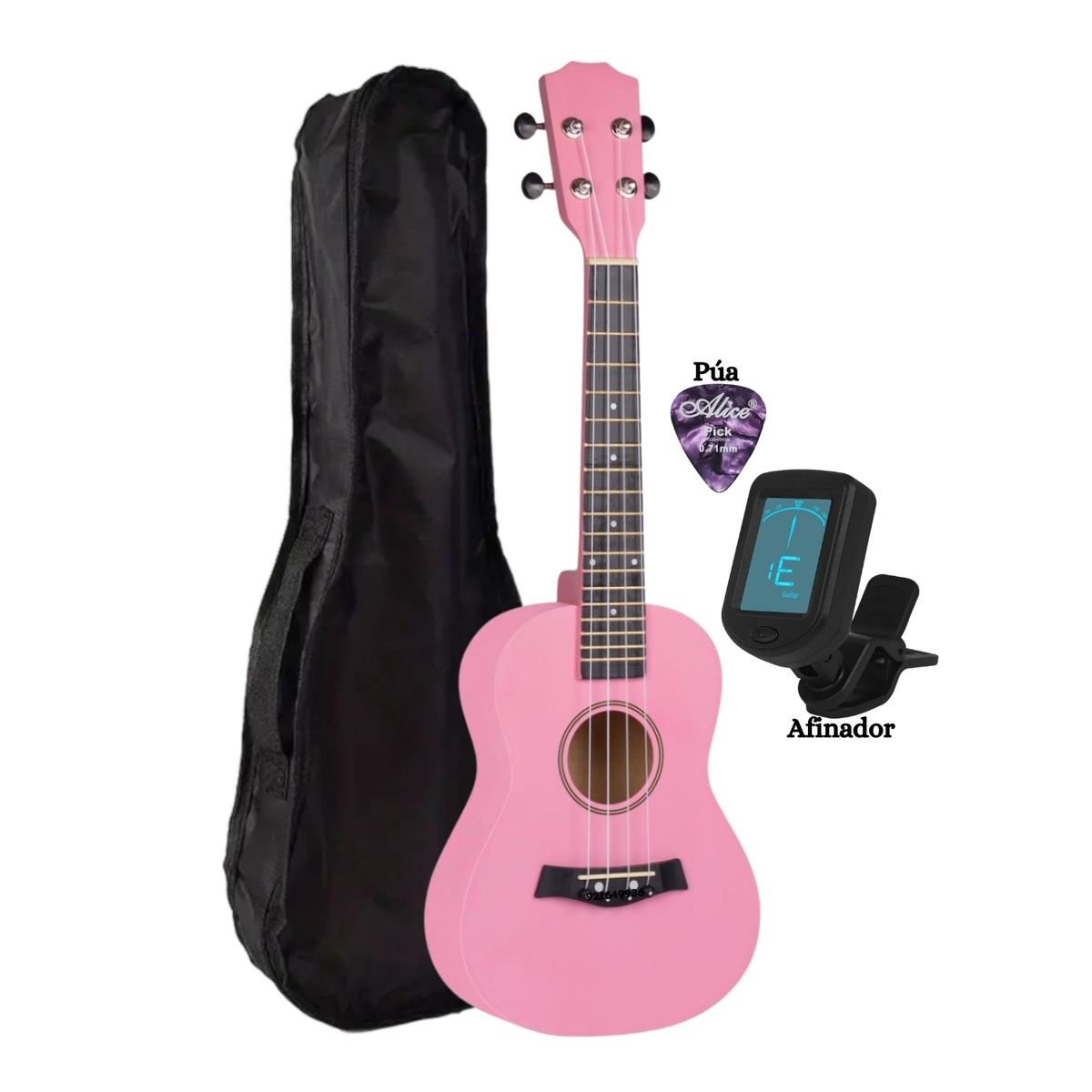 GENERICO - UKELELE CONCIERTO Color Rosado Incluido Afinador&Funda&Púa