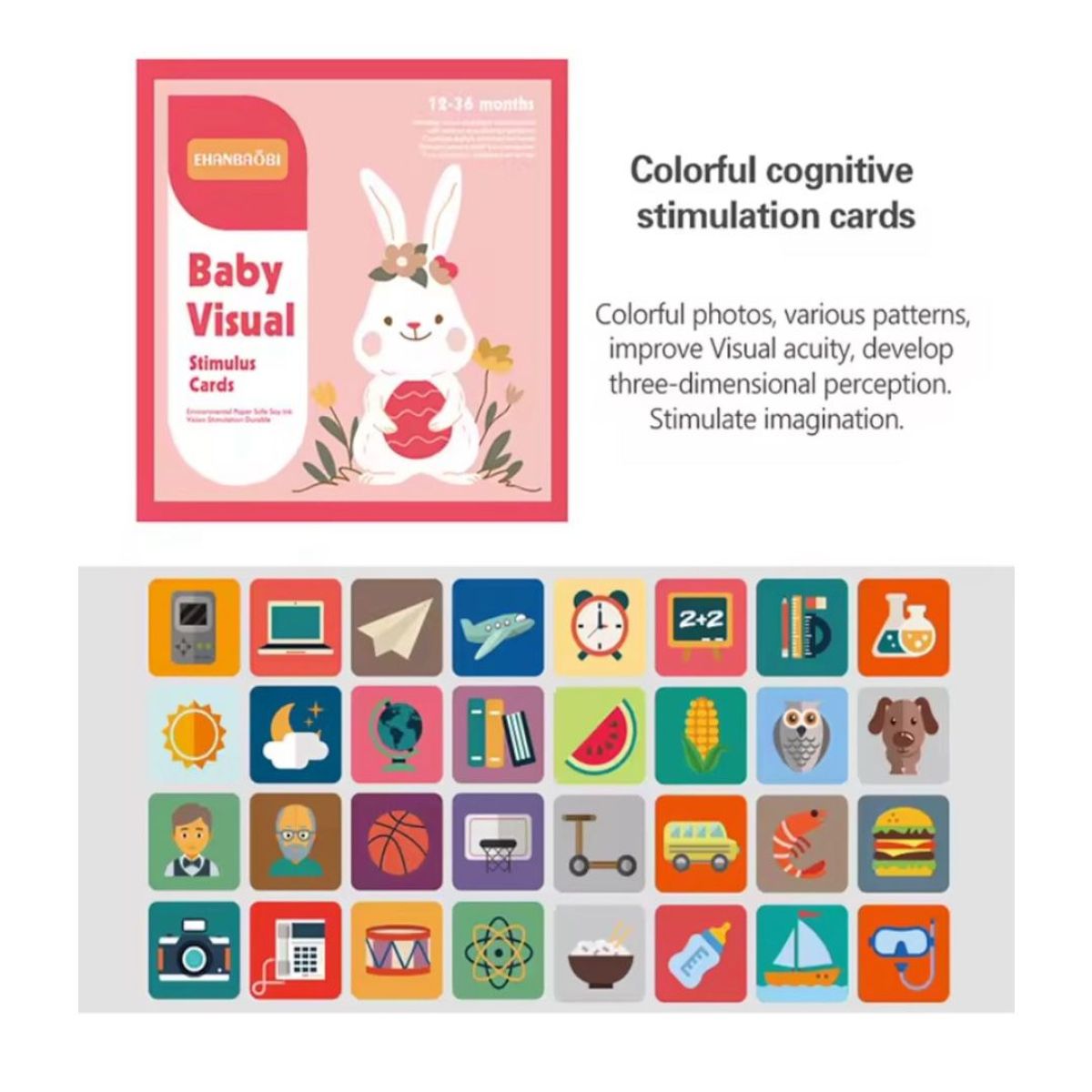 GENERICO - Cartas Estimulación Visual 12-36 meses  Modelo 8