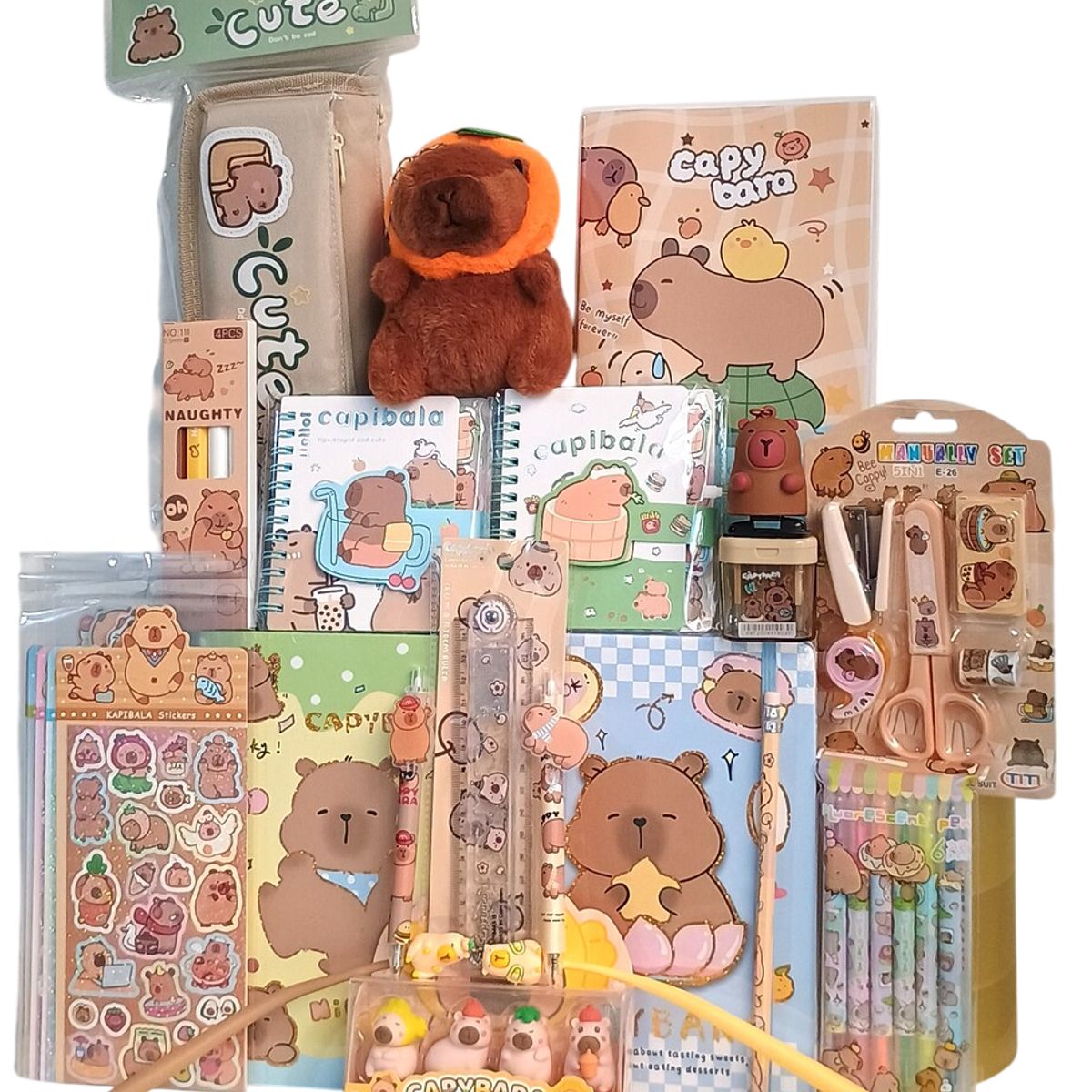 GENERICO - Set Capibara Premium 24 Piezas Útiles Cartuchera