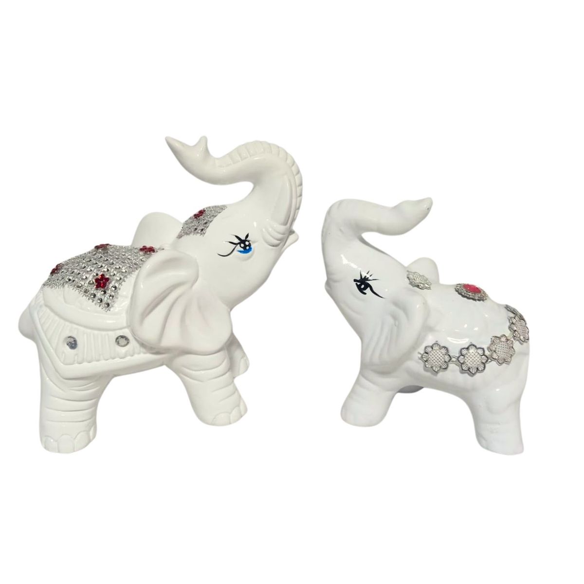 GENERICO - Pareja de Elefantes Decorativos de Cerámica