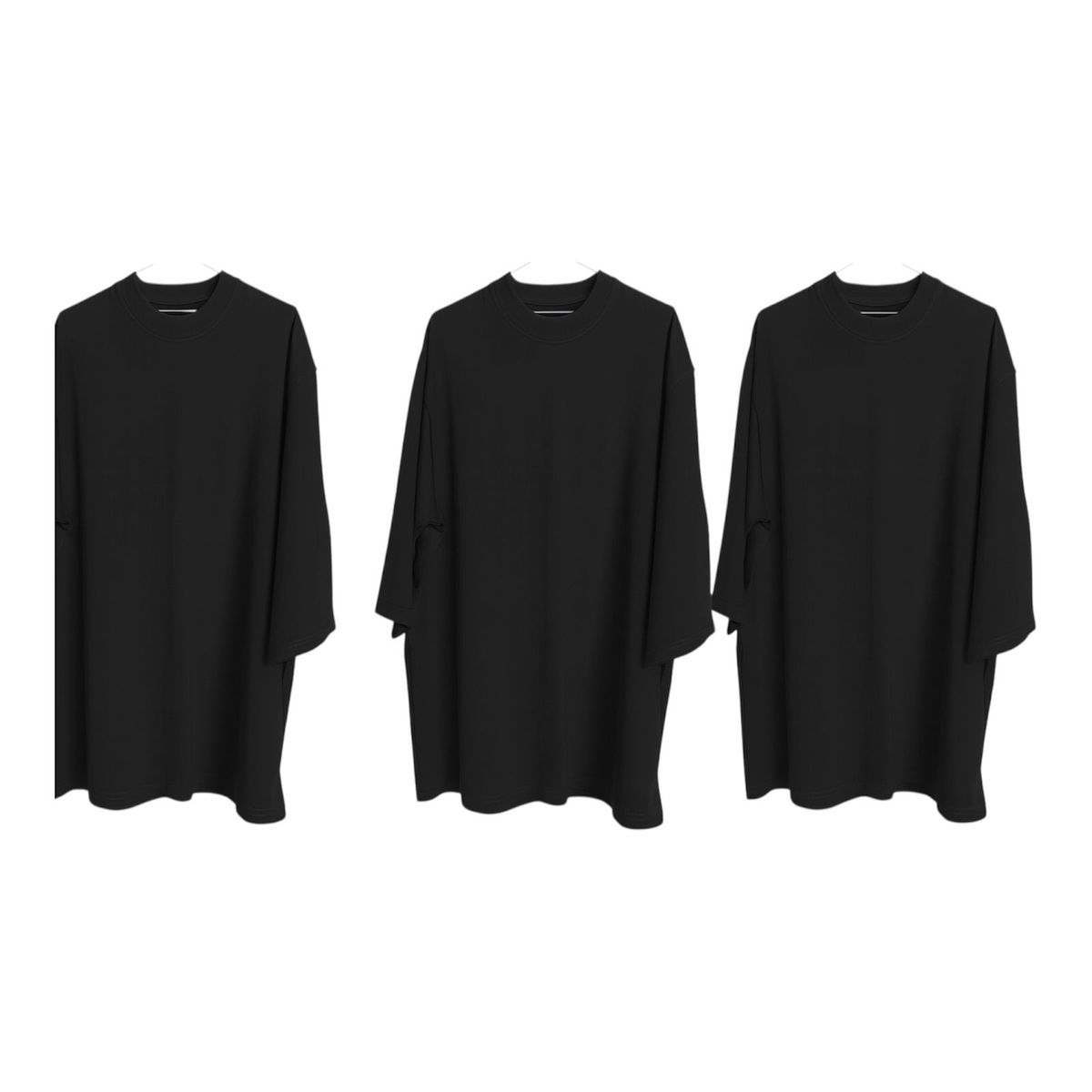 GENERICO - Pack x3 Polo Oversize de Manga Extendida en Algodón 20/1  Unisex