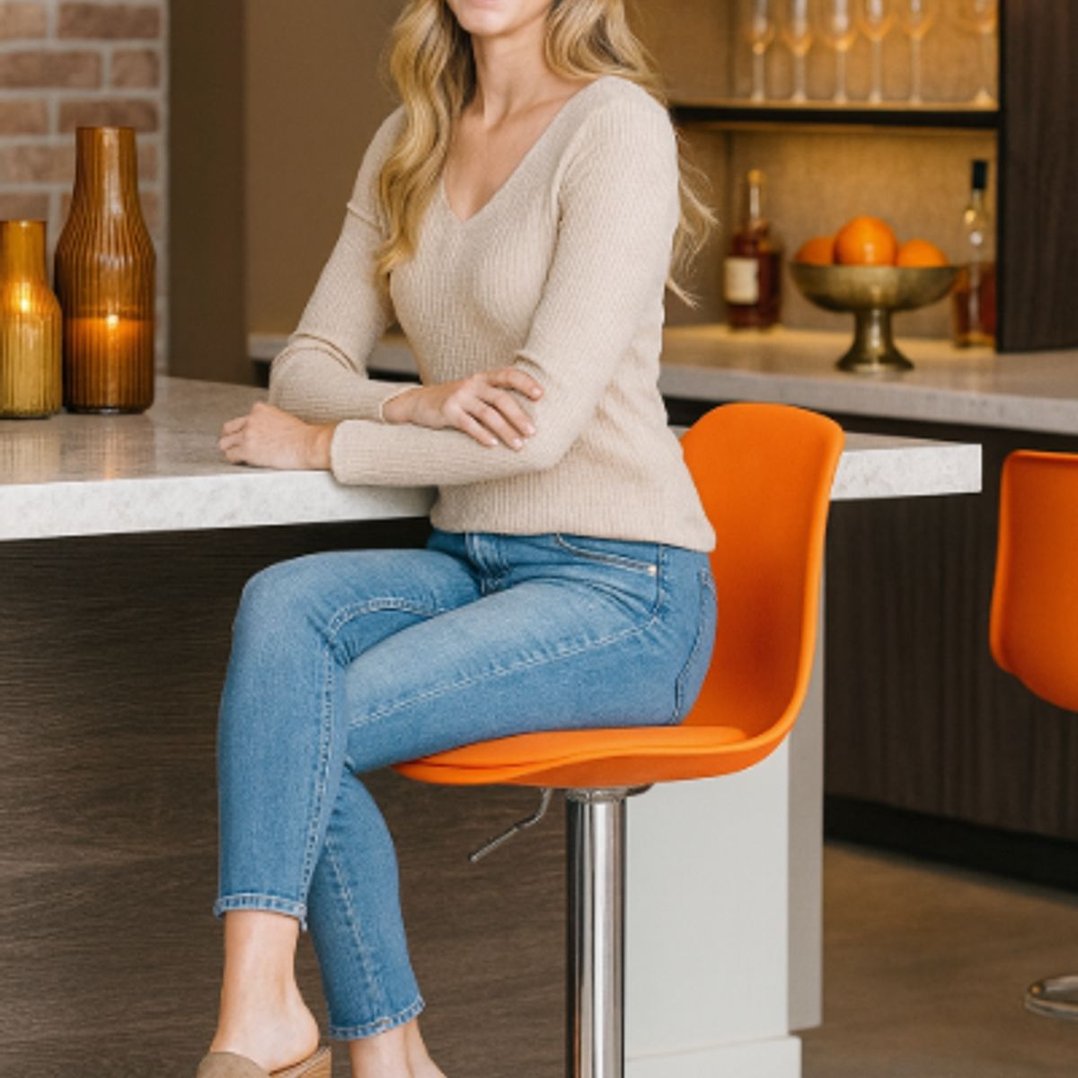 GENERICO - SILLA BANCO BAR TABURETE GIRATORIO REGULABLE CON RESPALDO Y REPOSAPIÉS COCINA Y SALA