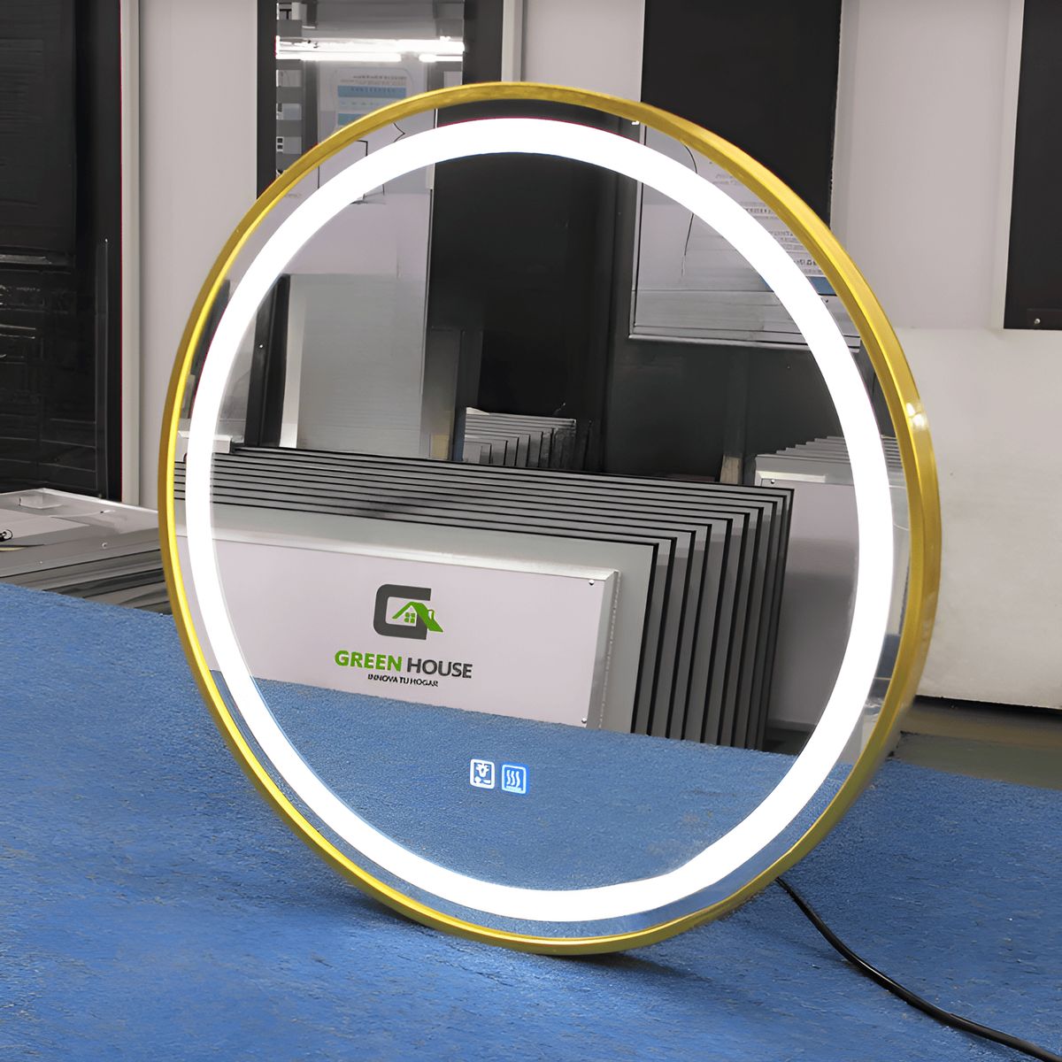 GREEN HOUSE - ESPEJO ELEGANT GOLDEN LED ANTIEMPAÑO CIRCULAR DE 60CM