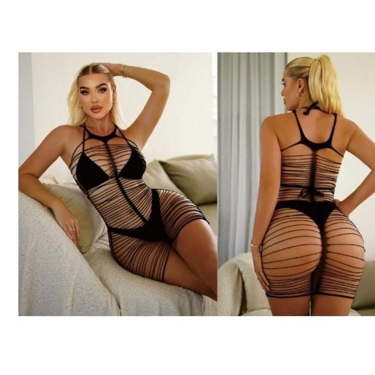 GENERICO - Lenceria vestido sexi de hilos