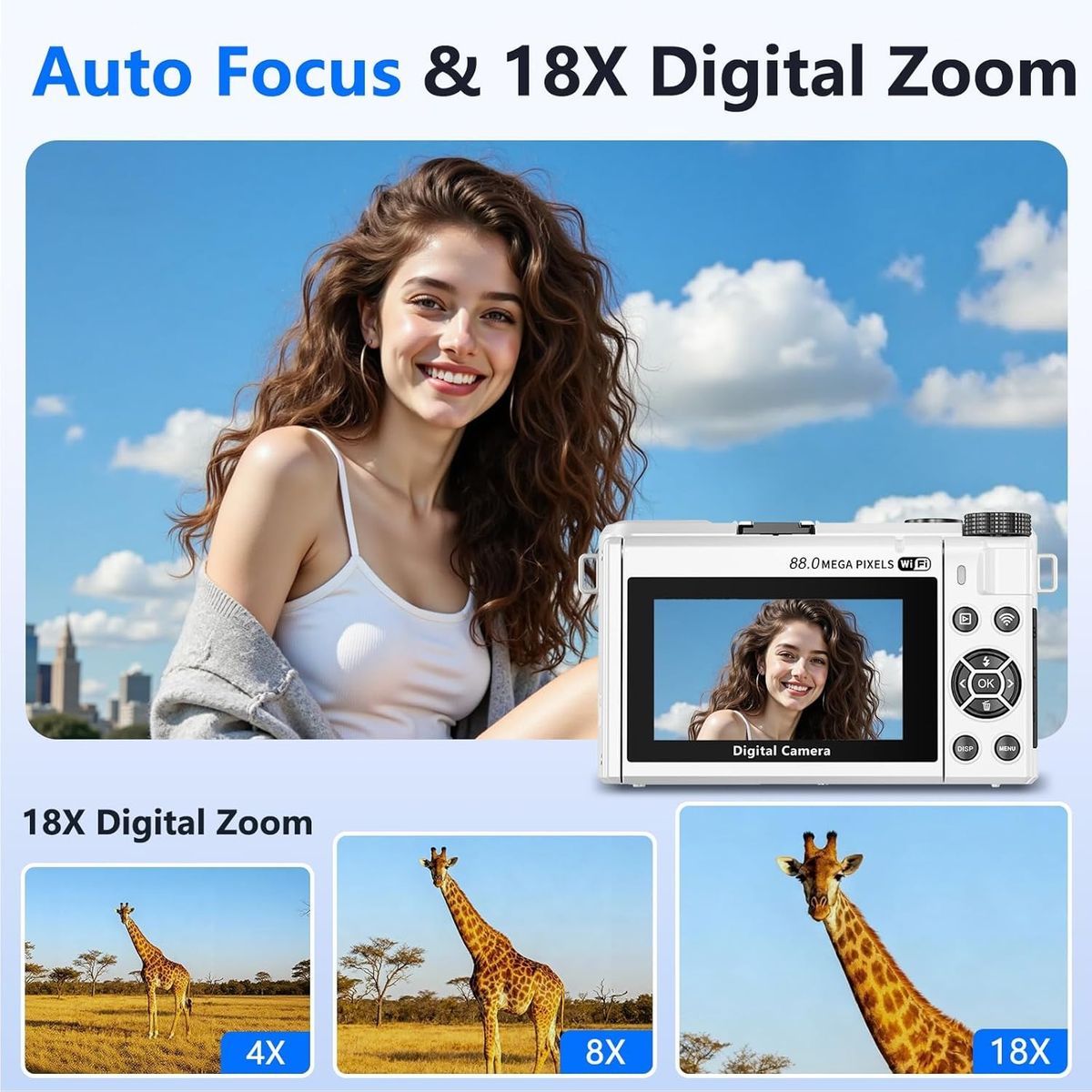 RENVMEXY - Cámara 8K WD300  88MP WiFi Enfoque Auto  ¡Video Profesional en Tus Manos