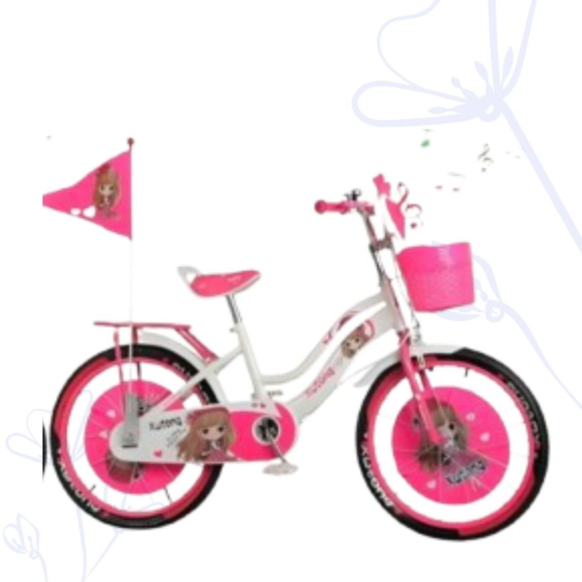 BABY - Bicicleta infantil Musical y con luces para niña - Aro 20 "MODELO MUÑECA" FUCSIA