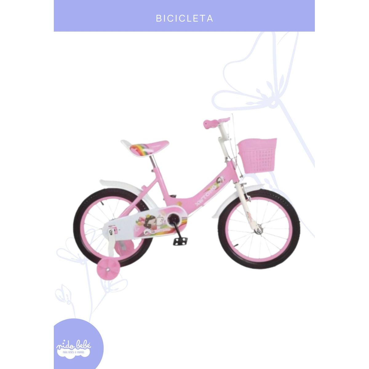 BABY - BICICLETA PARA NIÑA INFANTIL  DOBLE ARO 16 ROSADO