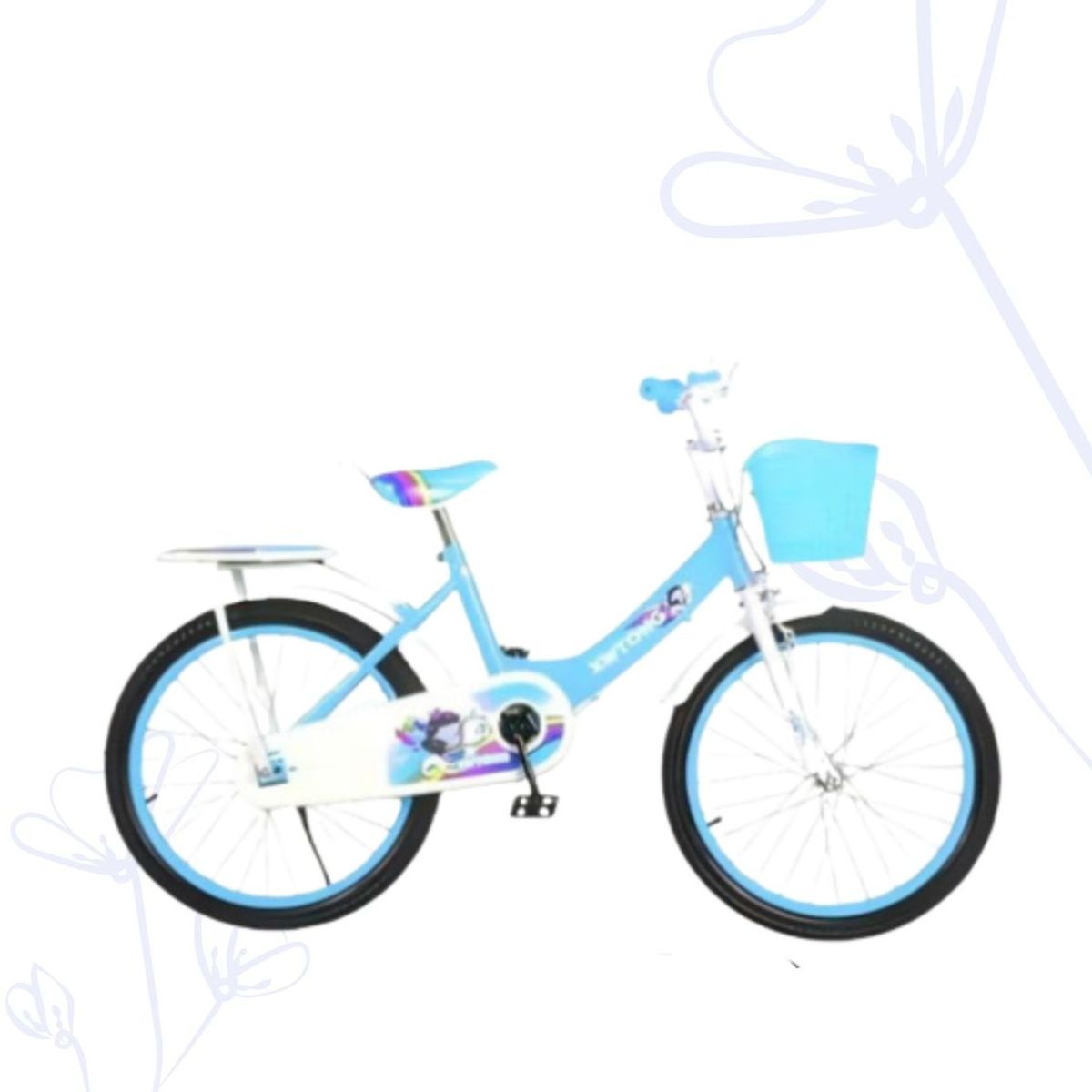 BABY - BICICLETA PARA NIÑA INFANTIL  C/ ASIENTO POSTERIOR ARO 20 CELESTE
