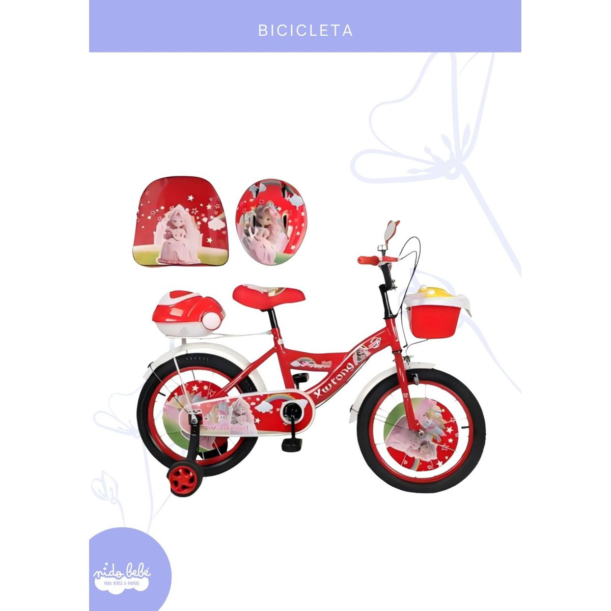 BABY - BICICLETA INFANTIL C/ ACCESORIOS ARO 20 - MODELO "PRINCESA"