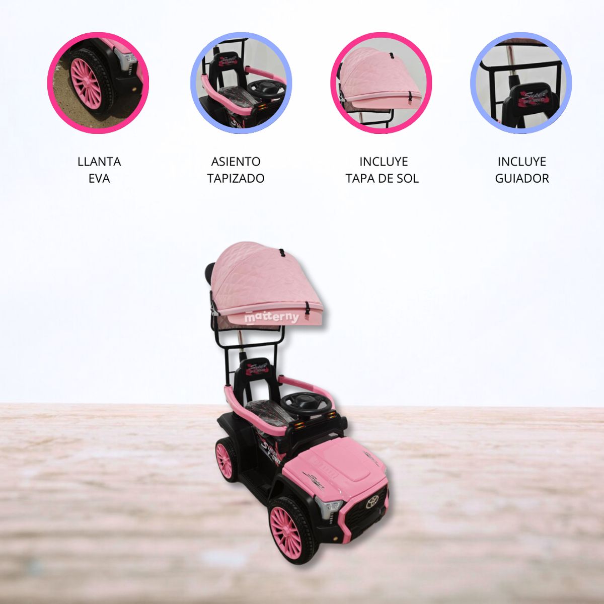 CONFORT KID'S - Correpasillo a batería para Niño «RUNNER» Pink