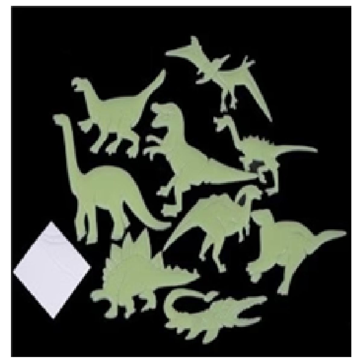 GENERAL - Pack x 2 Pegatinas de pared que brillan en la oscuridad  Dinosaurios 3D