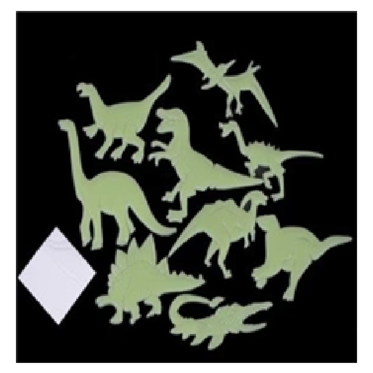 GENERAL - Pack x 2 Pegatinas de pared que brillan en la oscuridad  Dinosaurios 3D