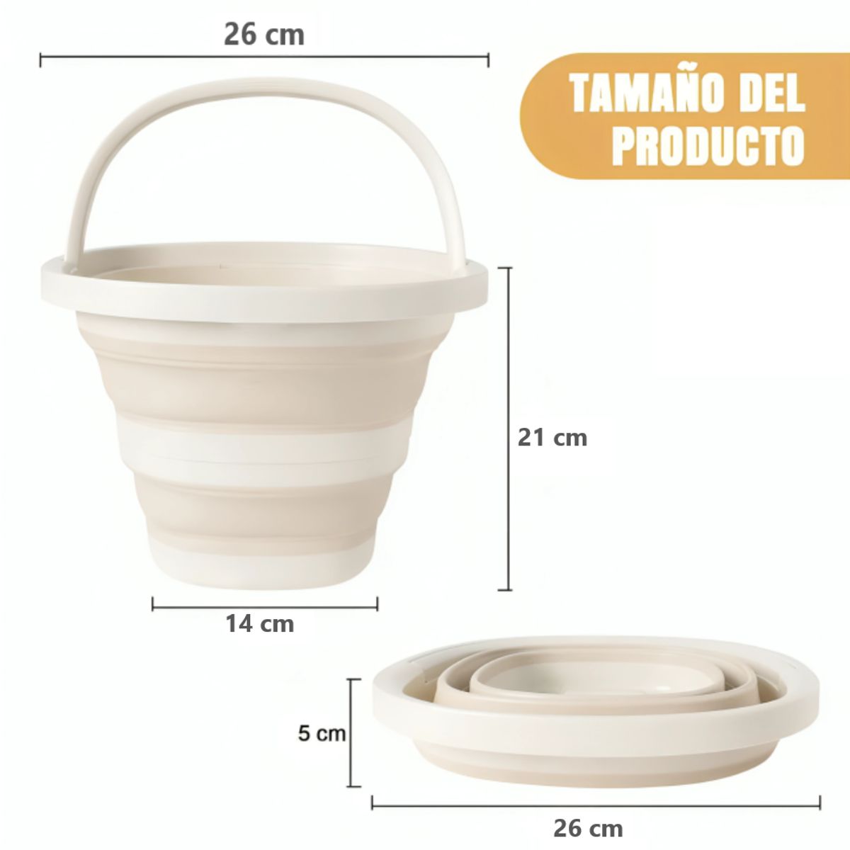 GENERICO - Balde Plegable Multifuncional con Asa