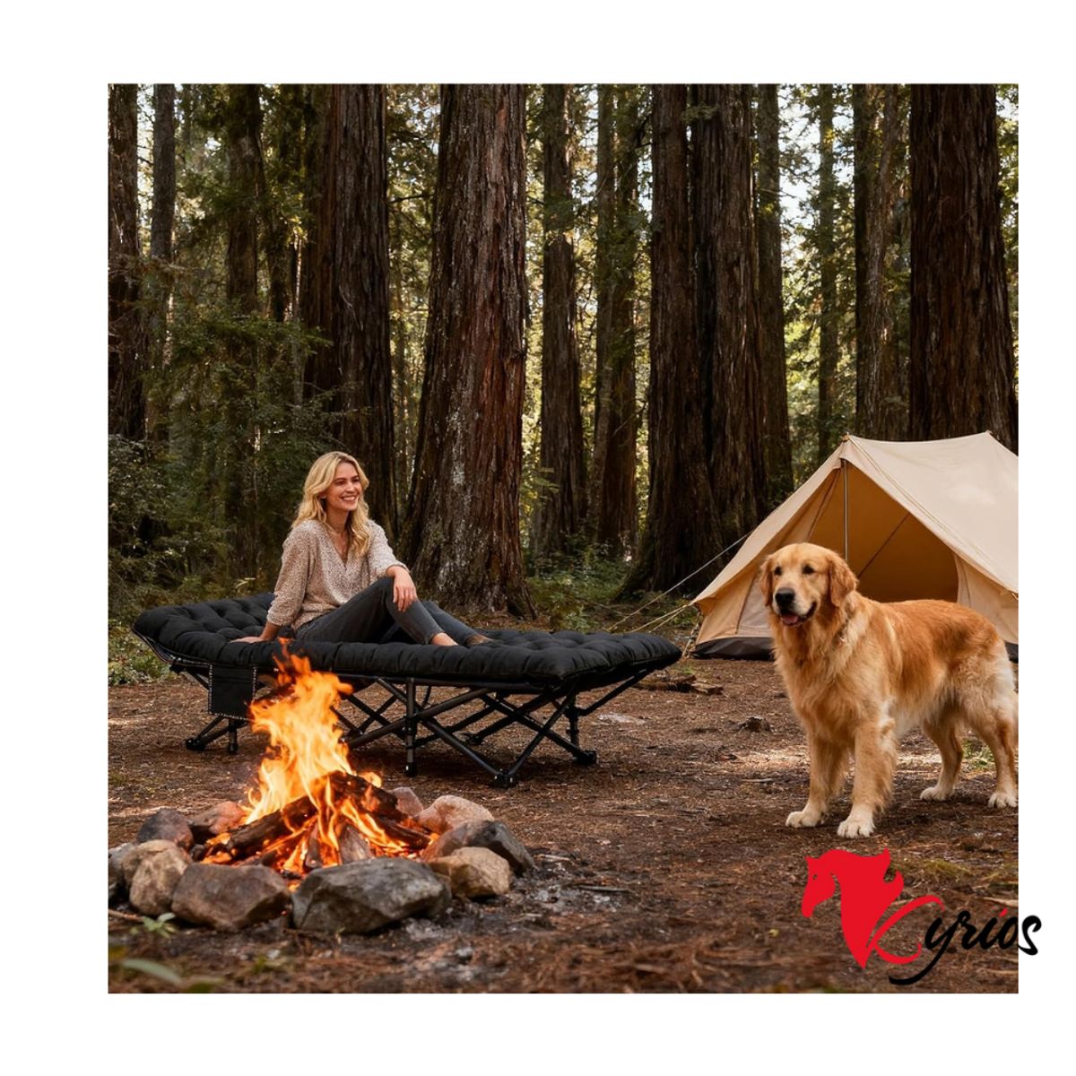 NO LOGO - CAMA PLEGABLE PARA EXTERIORES PORTATIL + ACOLCHE + BOLSA PORTATIL