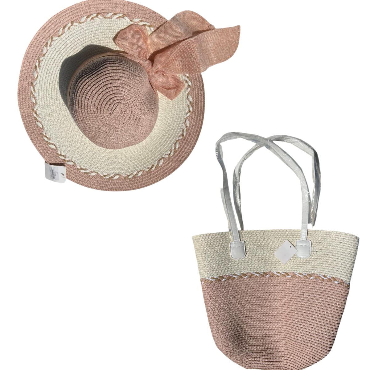 GENERICO - Set de Playa Bolso Grande con Sombrero Elegante