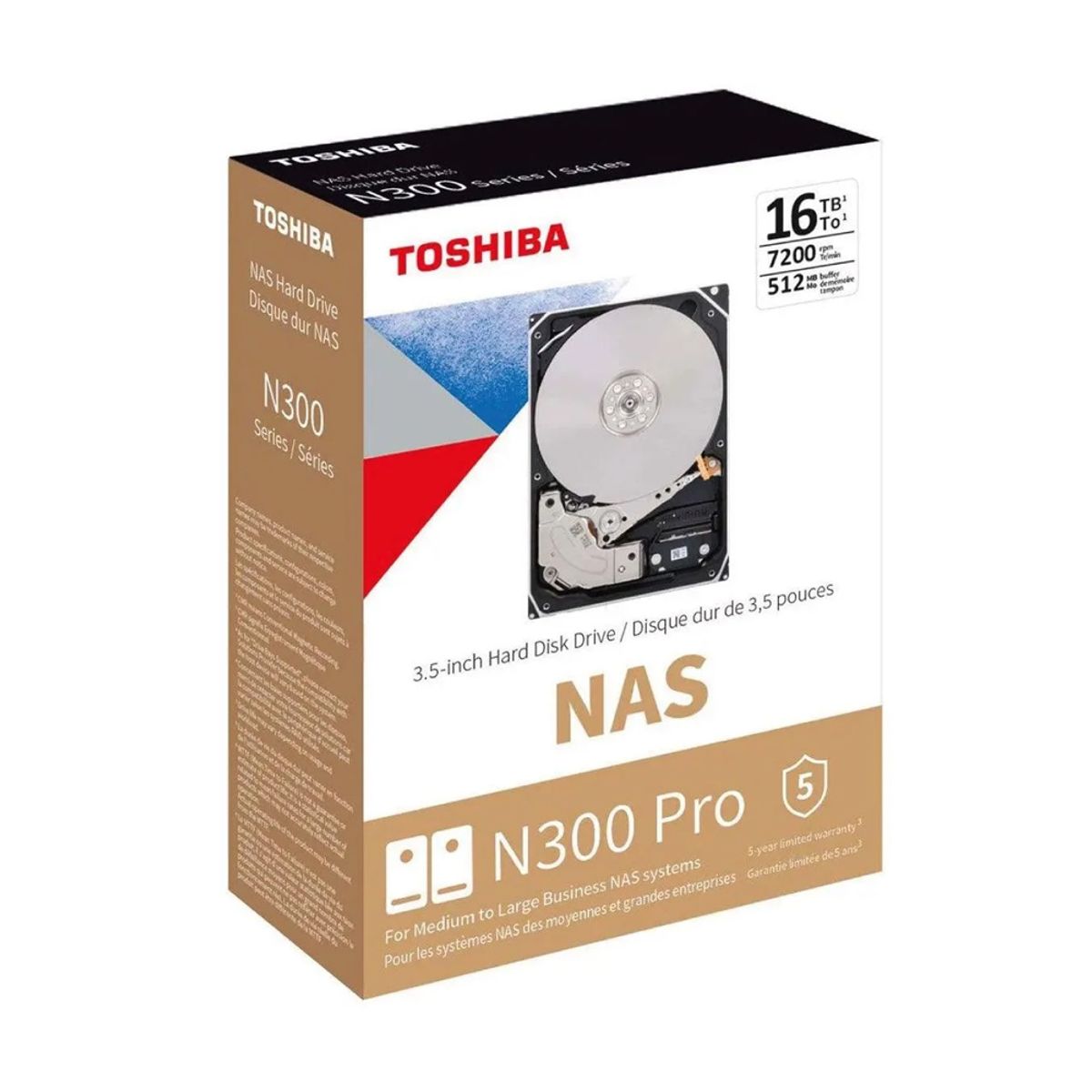 TOSHIBA - Disco Duro Toshiba N300 Pro 16Tb 7200Rpm Sata 3.5" Para Escritorio Y Nas