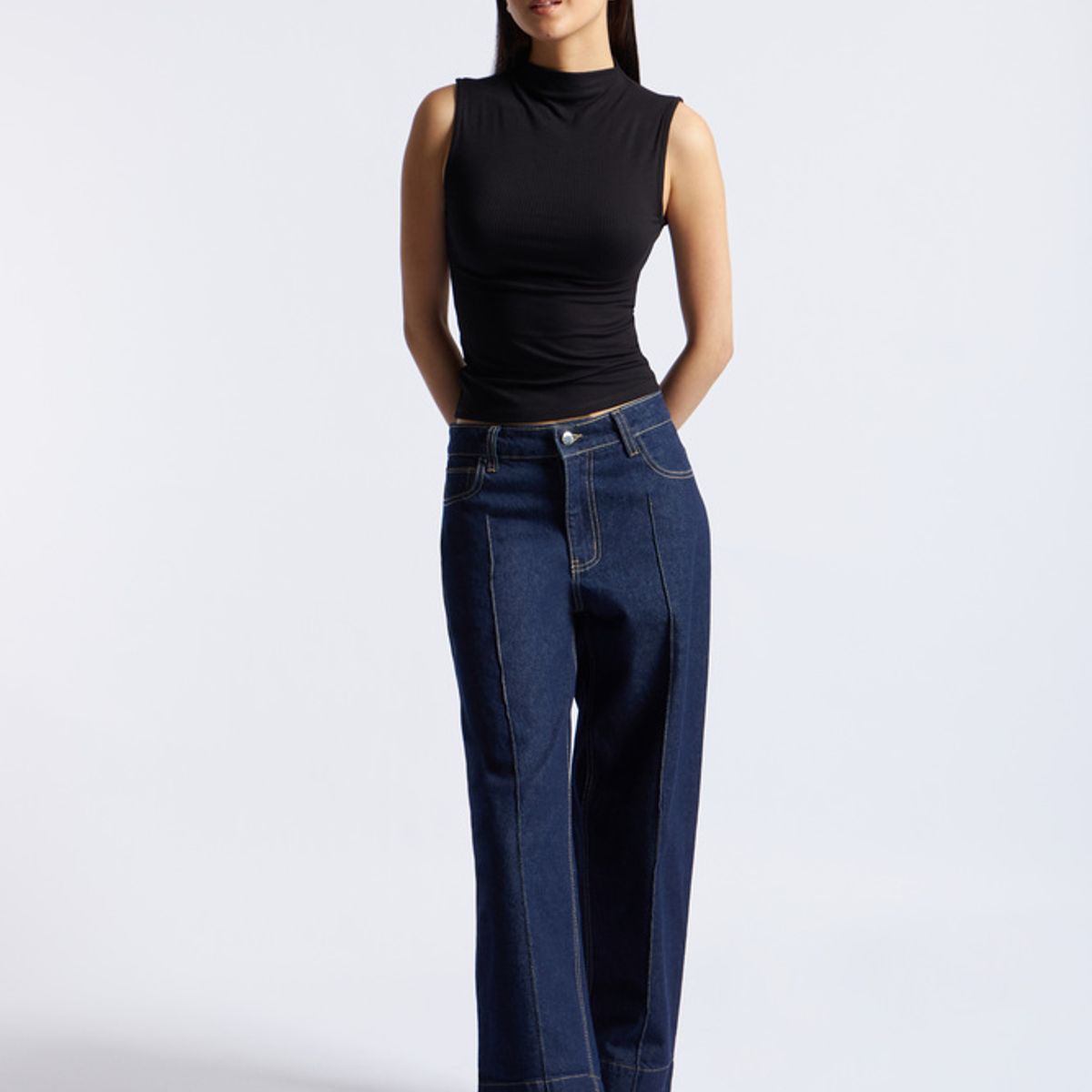 LUVARO - Pantalón Denim Wide Leg
