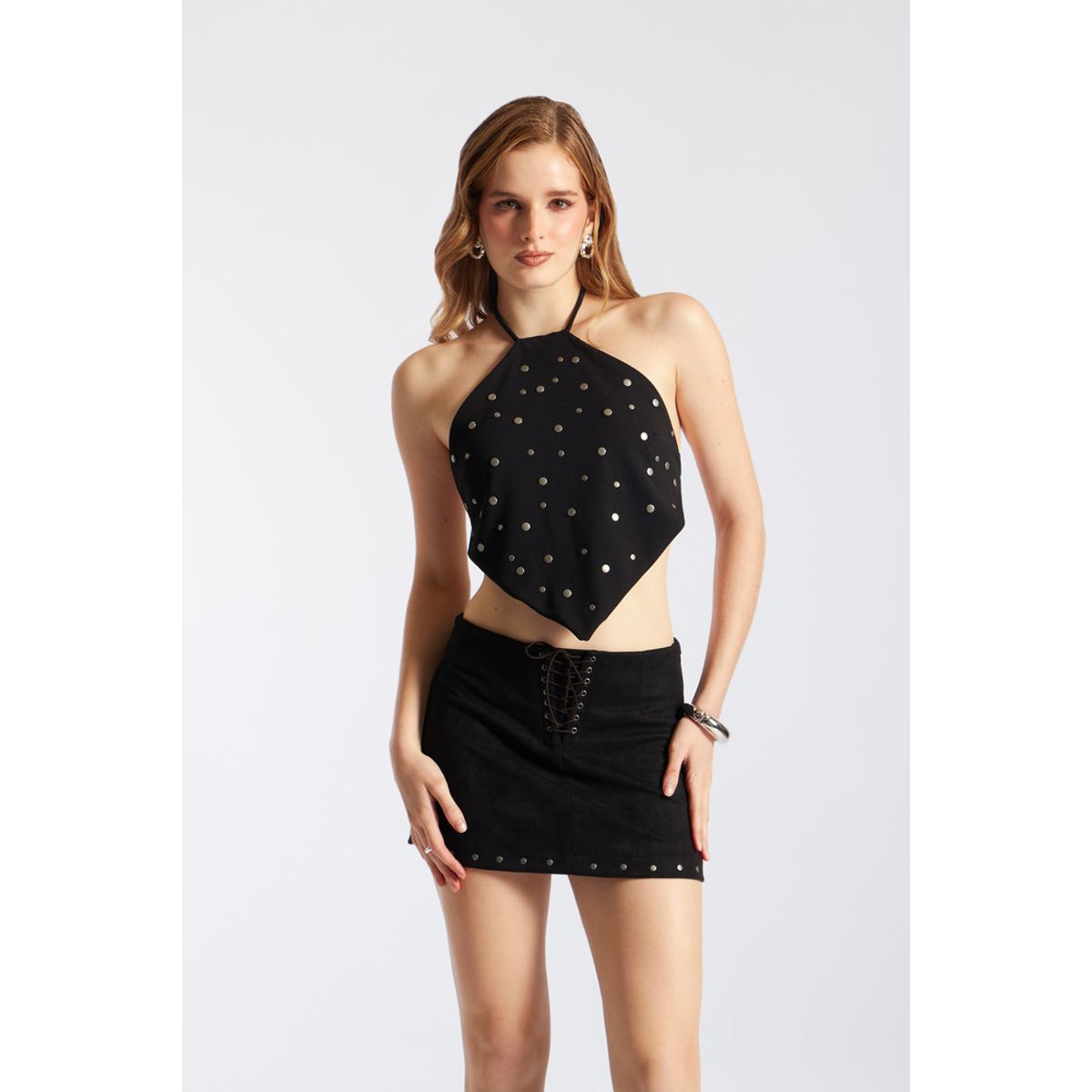 LUVARO - Top Bandana con Aplicaciones