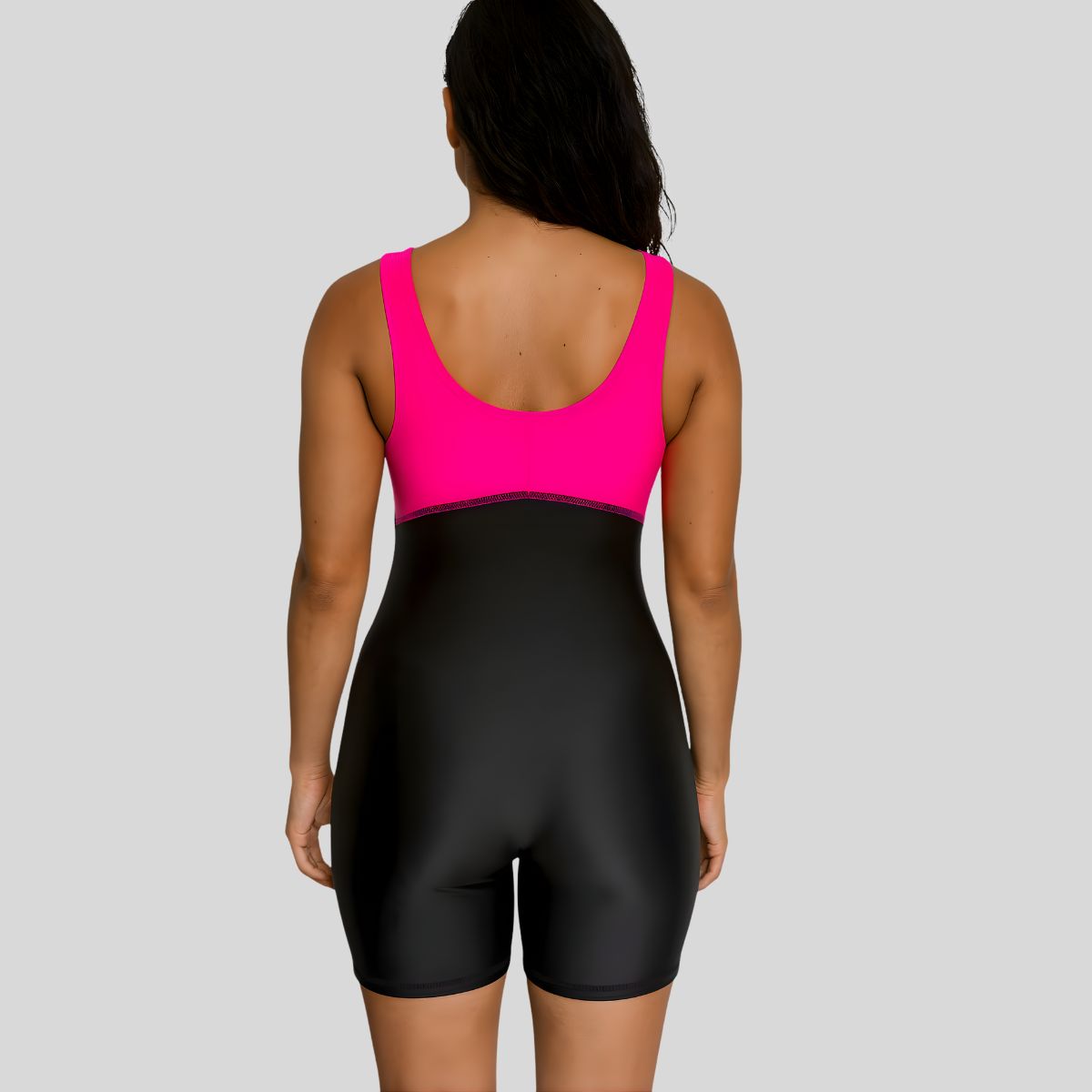 AQUA&MODA - TRAJE DE BAÑO ENTERIZO DE MUJER AQUAMODA TRANFM NEGRO CON FUCSIA