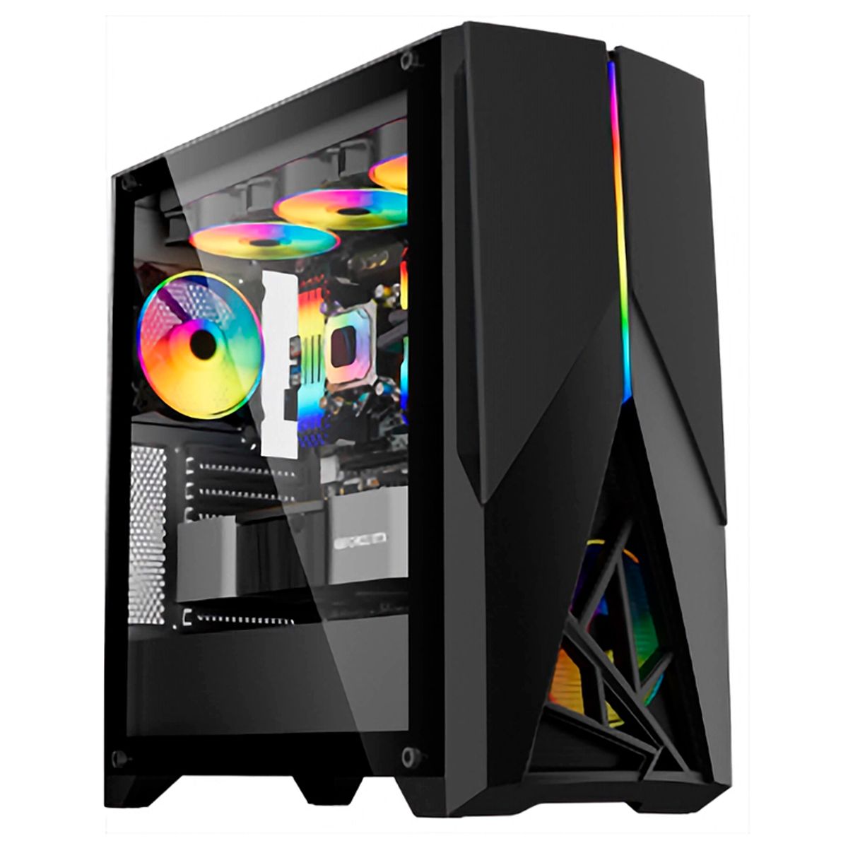 TEROS - Case Gamer Teros Te-1174N Mid Tower Usb 3.0 / Usb 2.0 Audio, Ventilador Argb, Negro