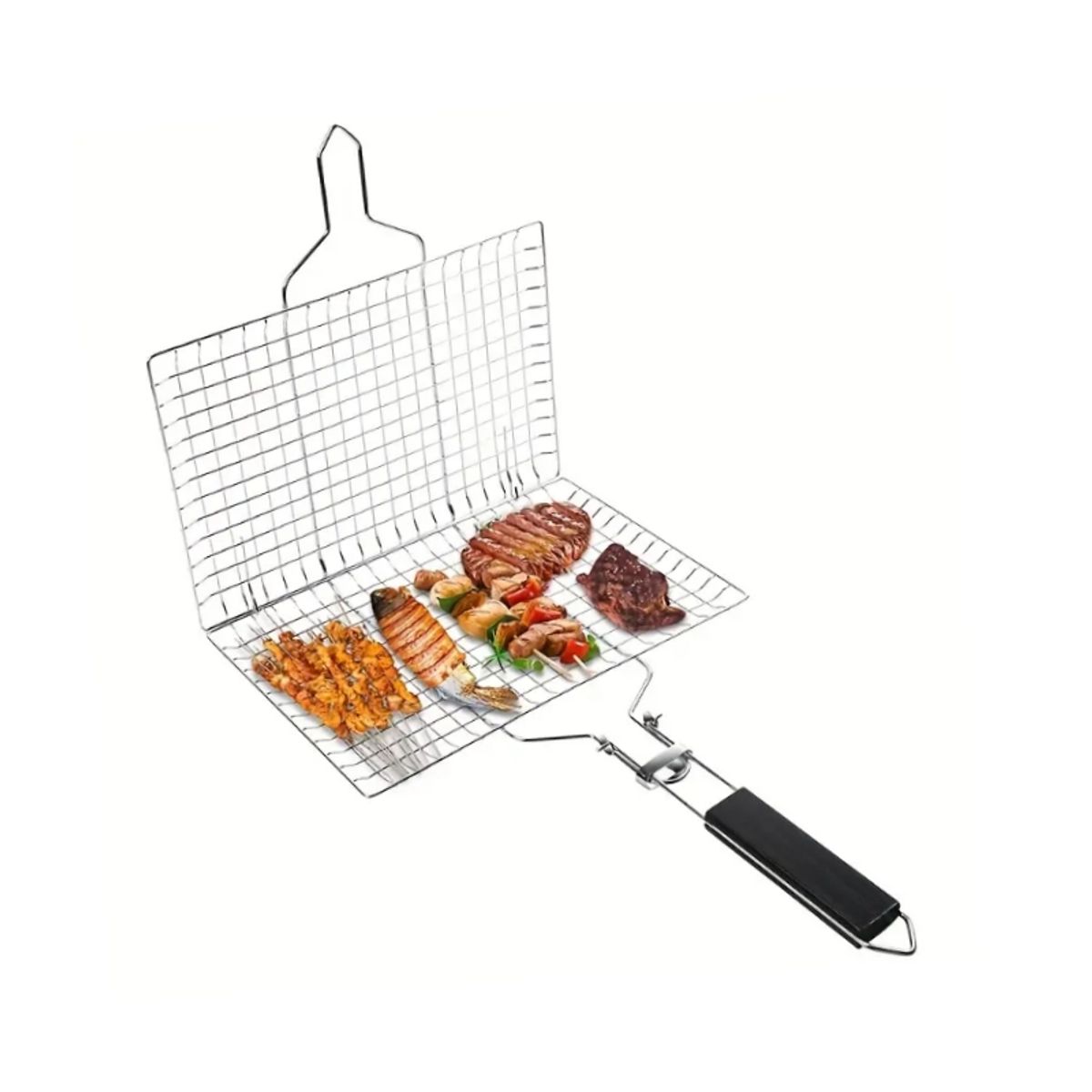 GENERICO - Cesta Portátil De Acero Inoxidable Para Pescado A La Parrill