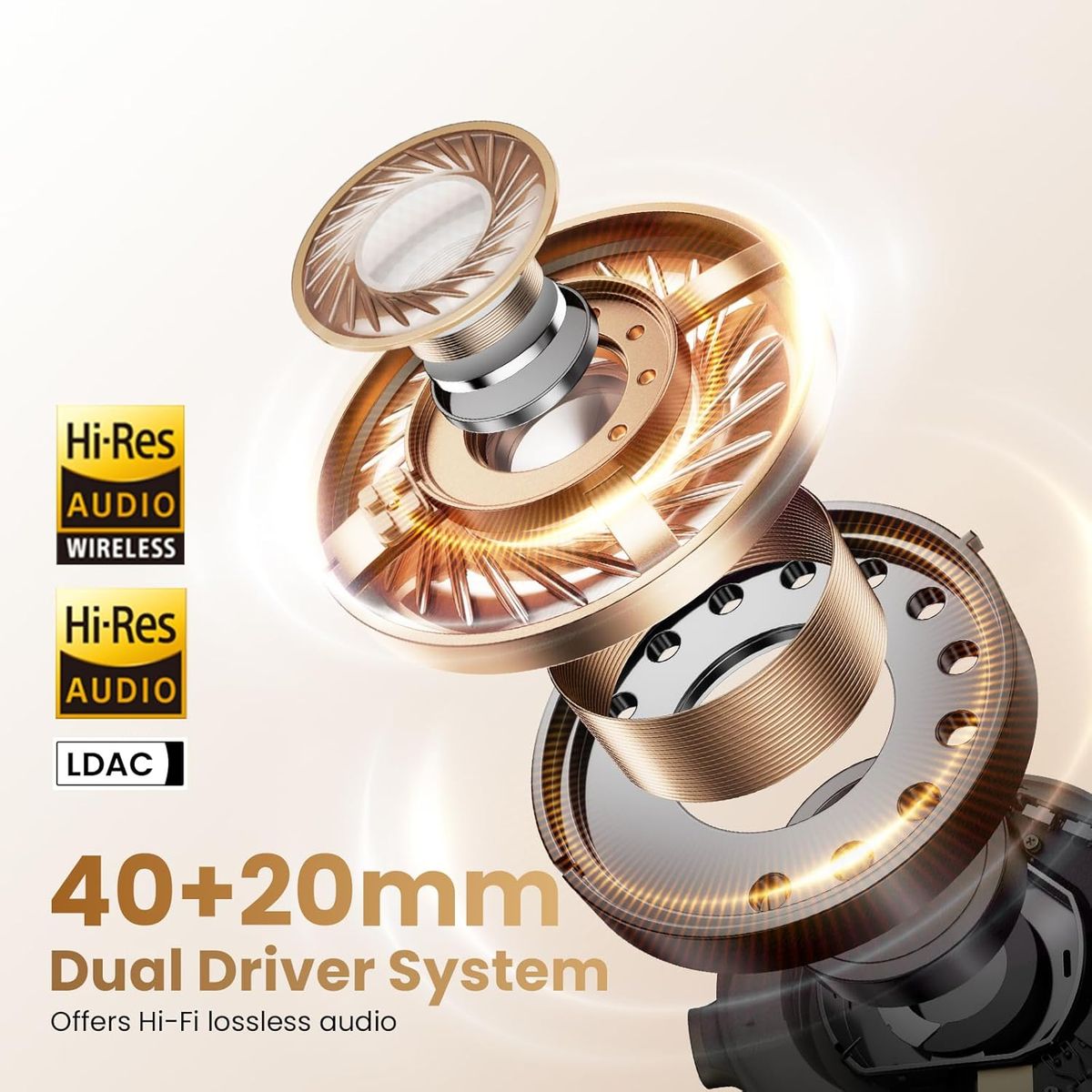 HAYLOU - Audífonos  Bluetooth Haylou S40   ANC -50dB Hi-Res 90h V6.0 - Blanco