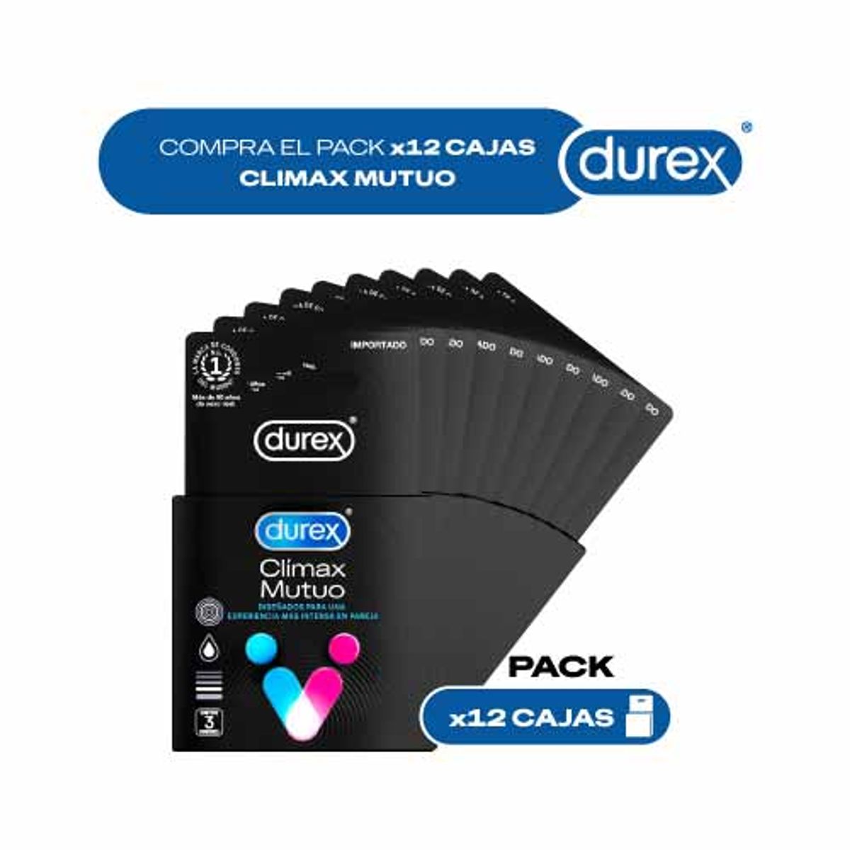 DUREX - Pack x12 cajas Durex Clímax Mutuo x 3unid