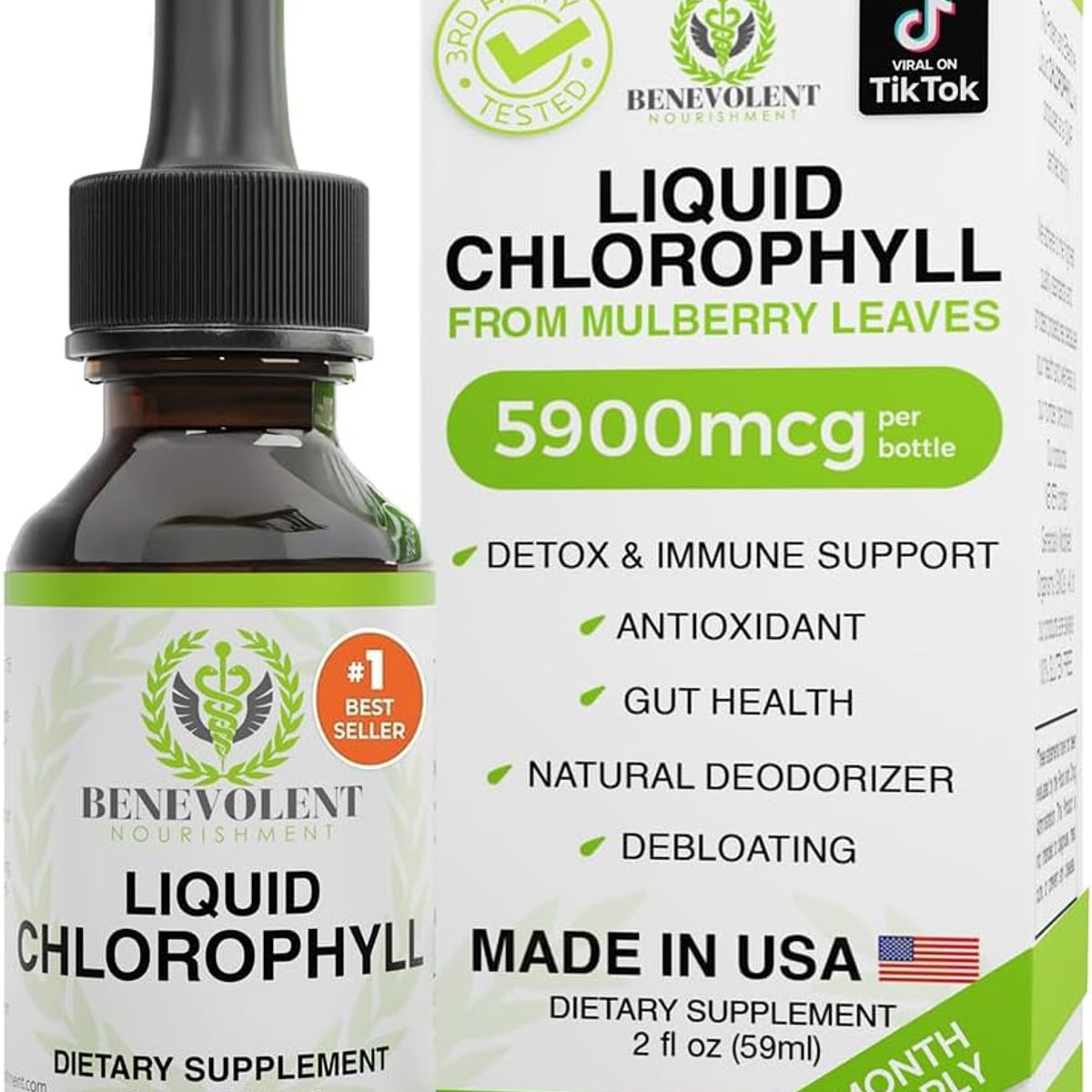 GENERICO - Benevolent Nourishment Suplemento de clorofila desintoxicación y apoyo inmunológico