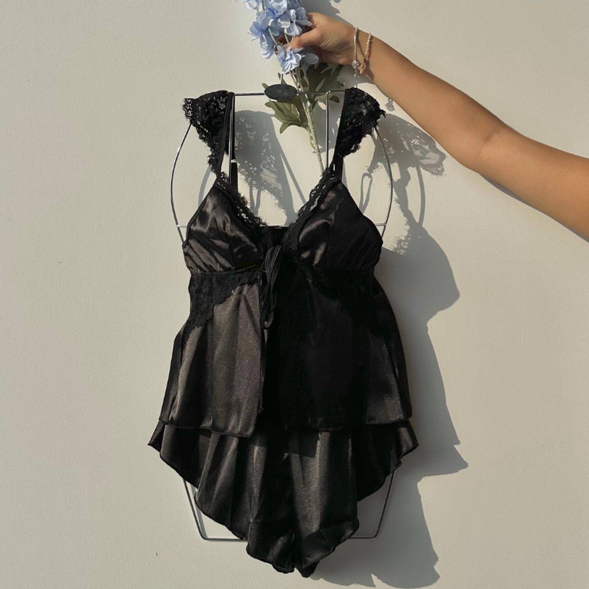 XIRAMA - Set Pijama Satin Winnie Negro