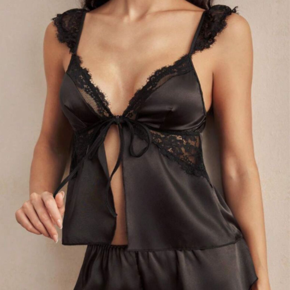 XIRAMA - Set Pijama Satin Winnie Negro