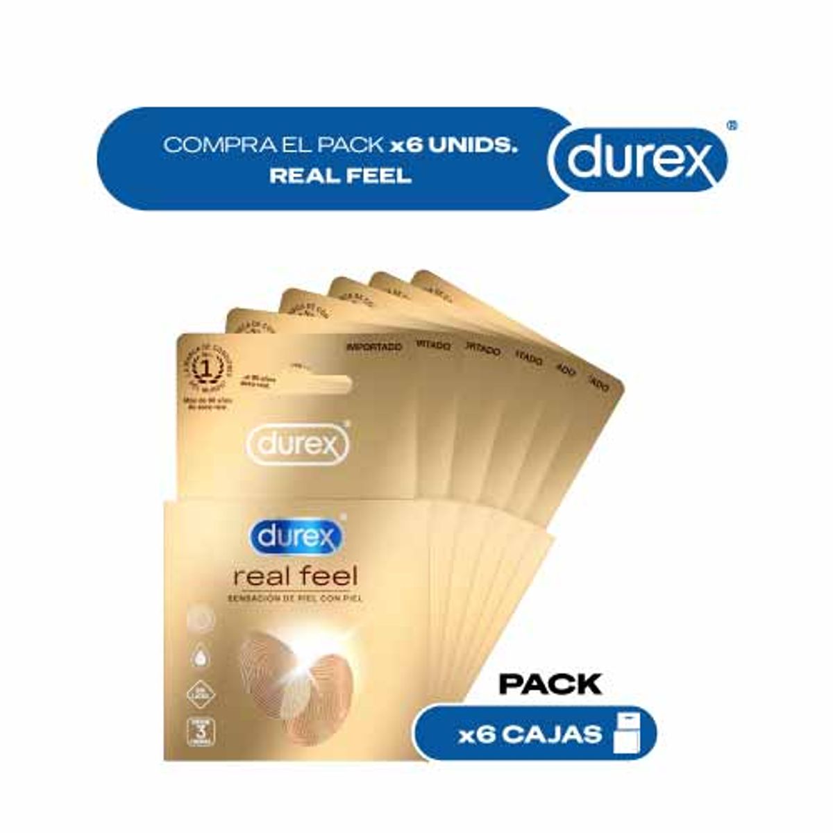 DUREX - Pack x6 cajas Durex Real Feel x 3unid