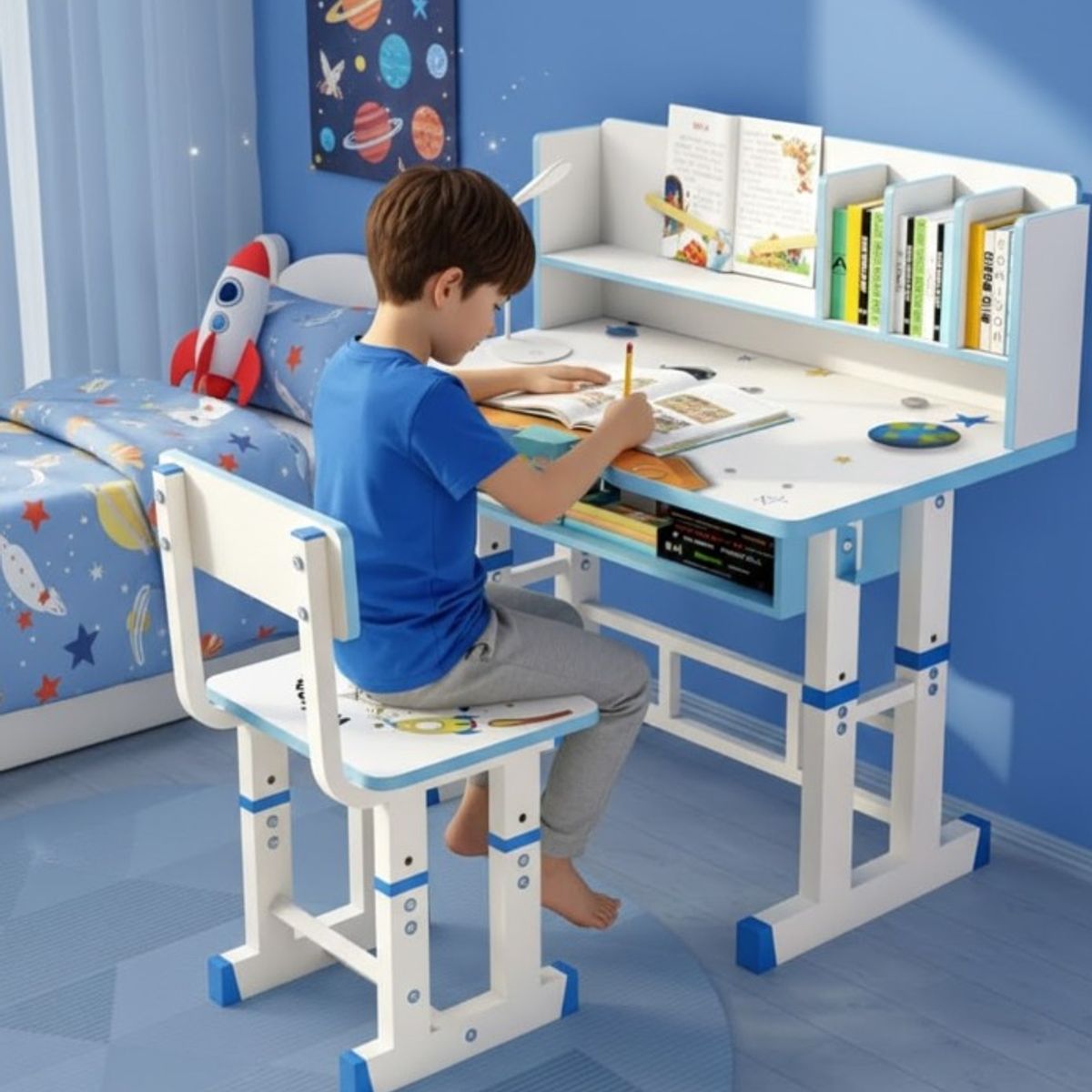 GENERICO - Mesa Escritorio De Niños Con Silla Moderno Infantil F-3314