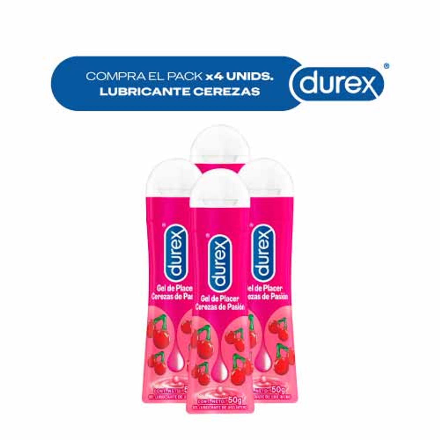 Pack x4 Durex Lubricante Cerezas 50ml DUREX | Falabella Per