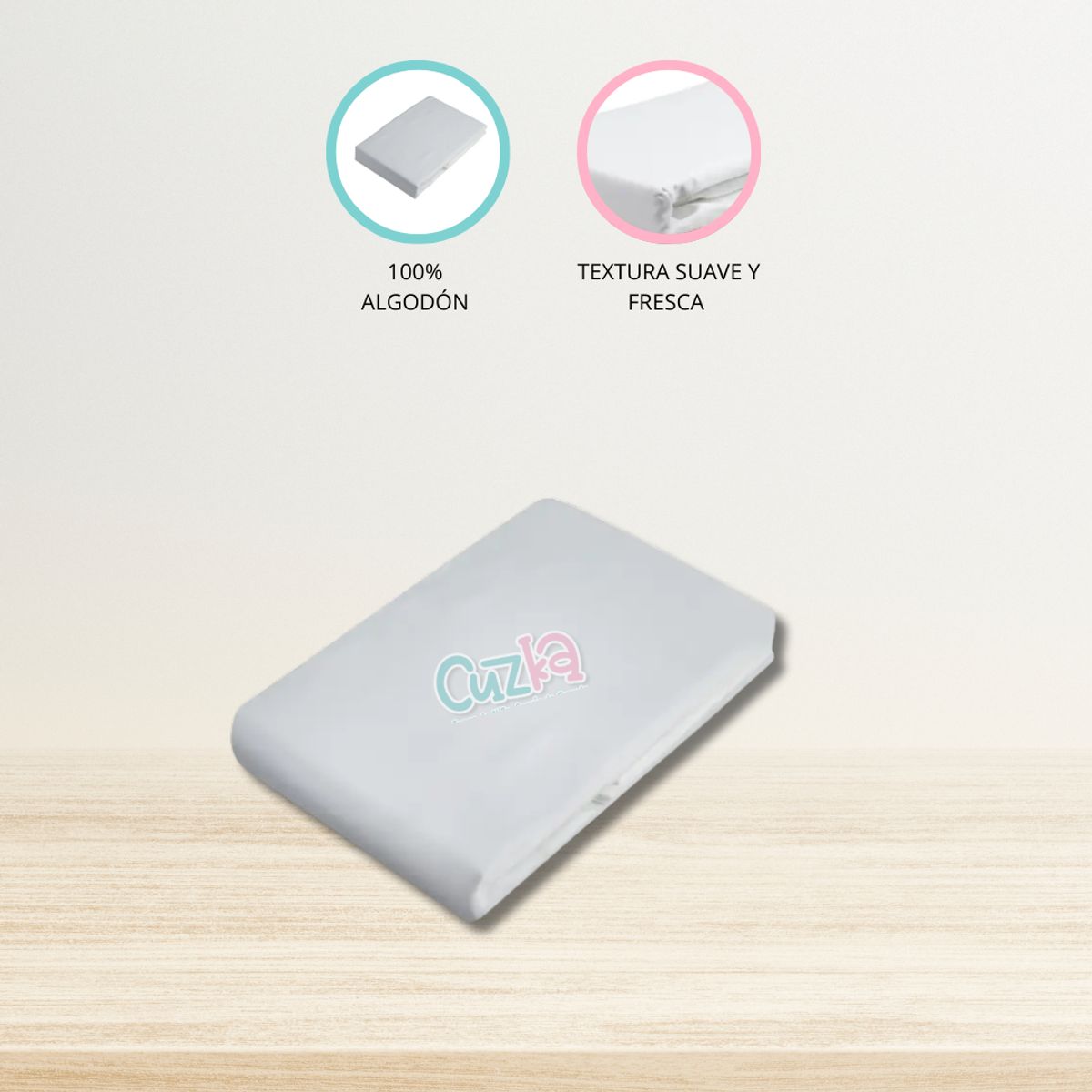 CUZKA - Sábana para Cuna colecho «300 HILOS» White